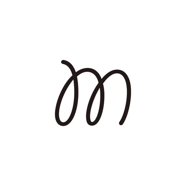 Lettre Ligne Symbole Géométrique Arrondi Simple Vecteur Logo — Image vectorielle