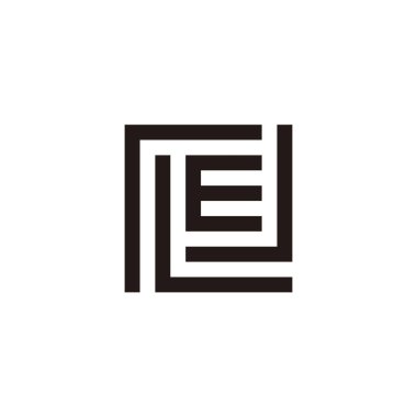 R harfi, L, E ve J kare geometrik sembol basit logo vektörü