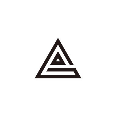 G üçgeni geometrik sembolünde 0 harfi basit logo vektörü