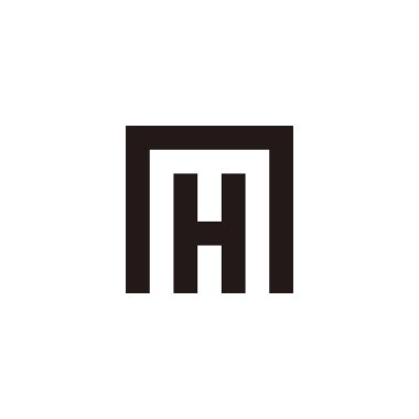 H harfi n kare geometrik sembolü basit logo vektörü