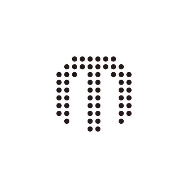 M harfi geometrik sembolü basit logo vektörü