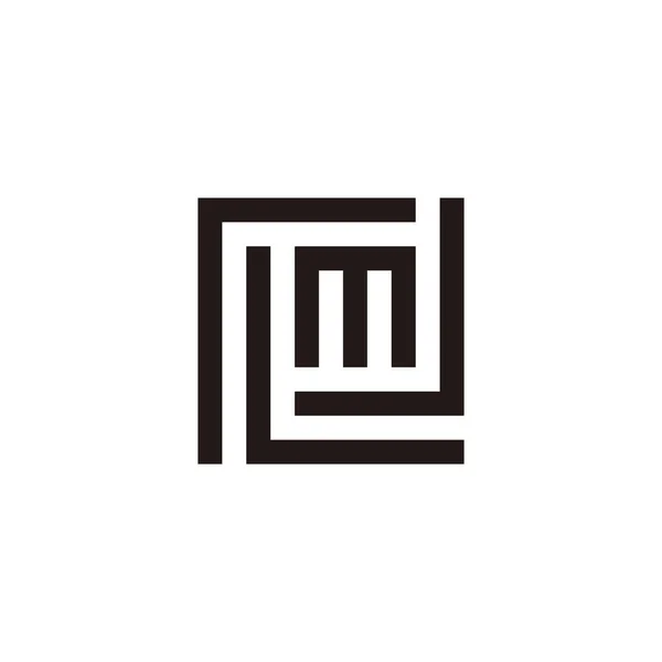 Letter Vierkant Geometrisch Symbool Eenvoudige Logo Vector — Stockvector