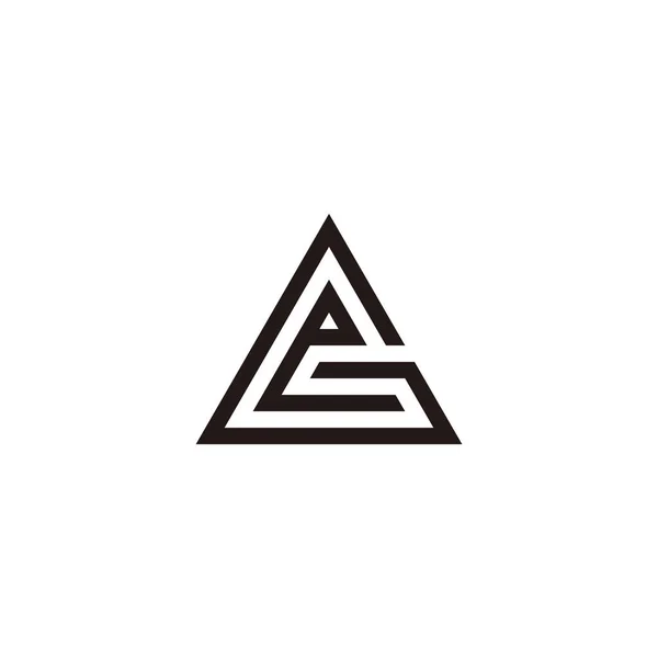 字母E Triangle Geometric Symbol Simple Logo Vector — 图库矢量图片