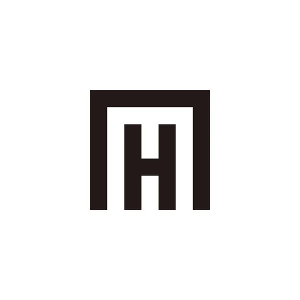Harfi Kare Geometrik Sembolü Basit Logo Vektörü — Stok Vektör