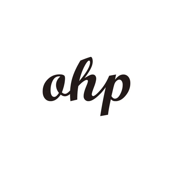 Lettera Ohp Collegare Simbolo Geometrico Semplice Vettore Logo — Vettoriale Stock