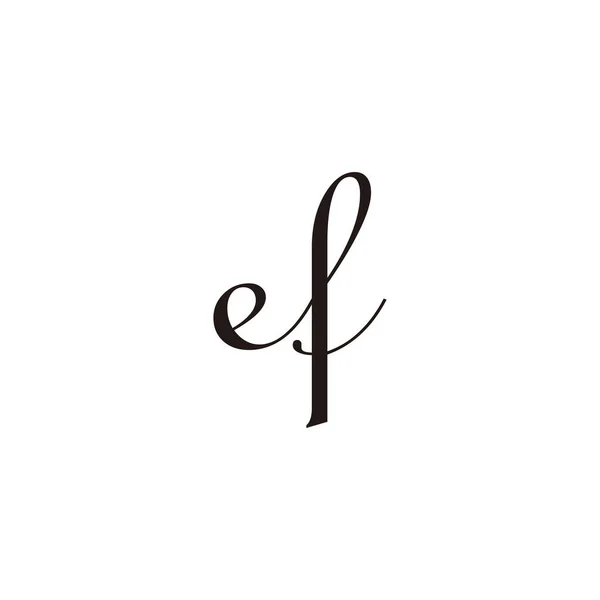 文字のEfは 幾何学的なシンプルなロゴベクトル — ストックベクタ