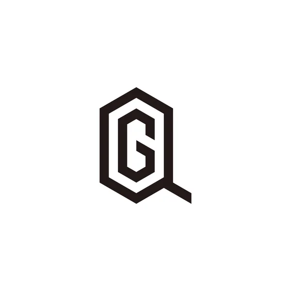 Carta Símbolo Geométrico Hexágono Vetor Logotipo Simples — Vetor de Stock