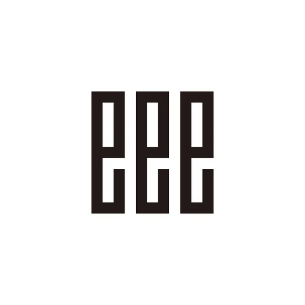 Lettera Eee Simbolo Geometrico Quadrato Semplice Vettore Logo — Vettoriale Stock