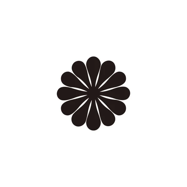 Virág Geometriai Szimbólum Egyszerű Logó Vektor — Stock Vector