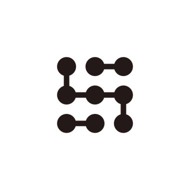 S veya H kare molekülleri geometrik semboller basit logo vektörü