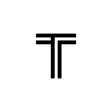 T harfi çizgileri geometrik sembol basit logo vektörü