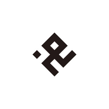 A harfi kare, eşsiz geometrik sembol basit logo vektörü