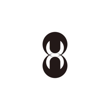 H harfi ve 8 numaralı göz geometrik sembolü basit logo vektörü