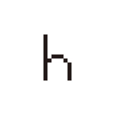 H harfi piksel geometrik sembol basit logo vektörü