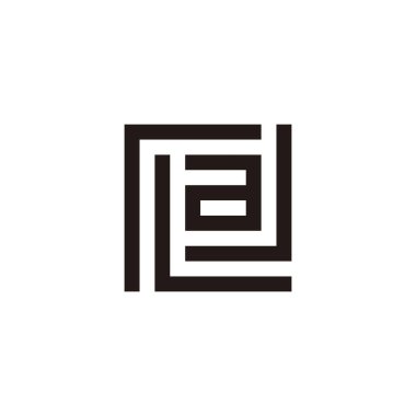 R harfi, L, a ve J kare geometrik sembol basit logo vektörü