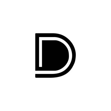 Letter D lines geometric symbol simple logo vector