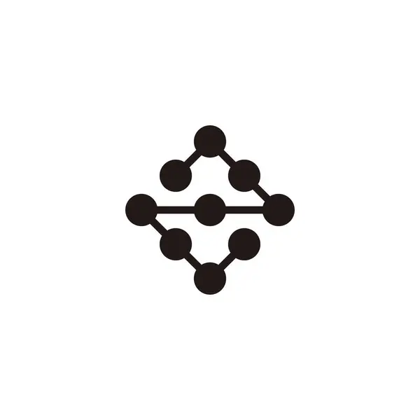 Liczba Kwadratowe Molekuły Symbol Geometryczny Prosty Wektor Logo — Wektor stockowy