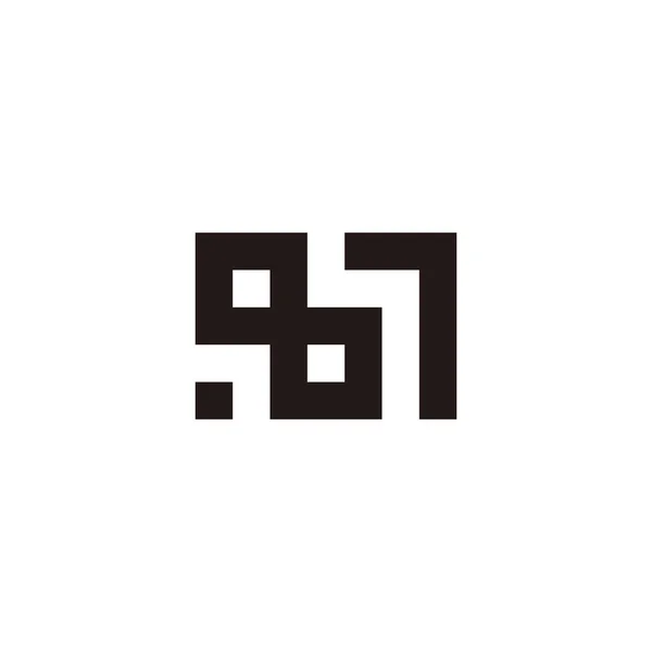 Symbole Géométrique Carré Numéro Vecteur Logo Simple — Image vectorielle