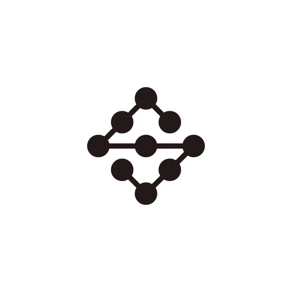 Litera Kwadratowe Koła Symbol Geometryczny Prosty Wektor Logo — Wektor stockowy