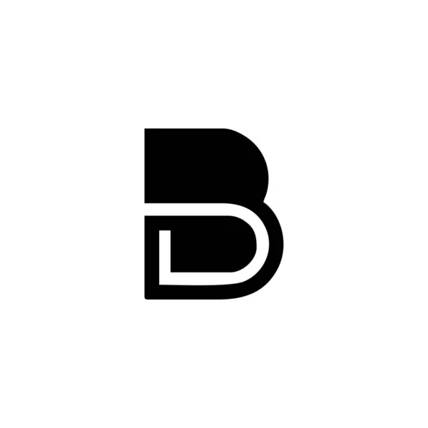 Letra Linha Símbolo Geométrico Vetor Logotipo Simples — Vetor de Stock