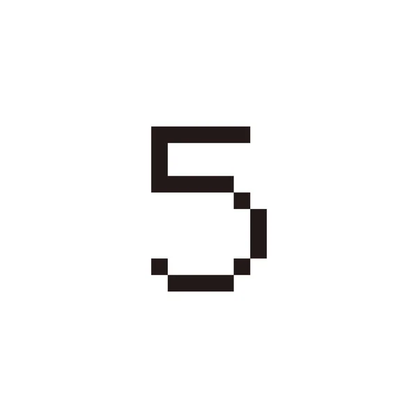 Número Pixel Símbolo Geométrico Simple Logo Vector — Vector de stock