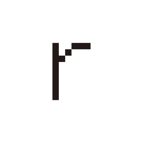 Litera Piksele Symbol Geometryczny Prosty Wektor Logo — Wektor stockowy