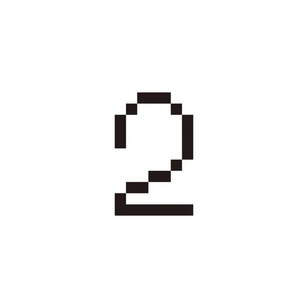 Nummer Pixels Geometrisch Symbool Eenvoudige Logo Vector — Stockvector