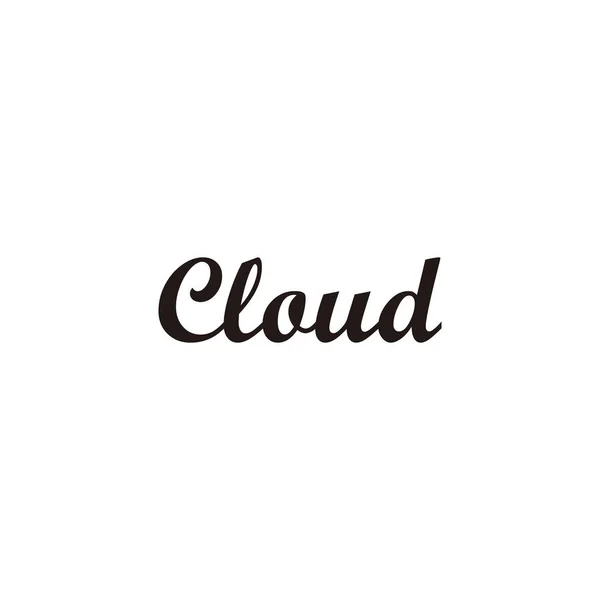 Хмара Текст Геометричний Символ Простий Вектор Логотипу — стоковий вектор