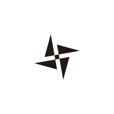 Yel değirmeni geometrik sembolü basit logo vektörü