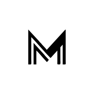 Letter M lines geometric symbol simple logo vector