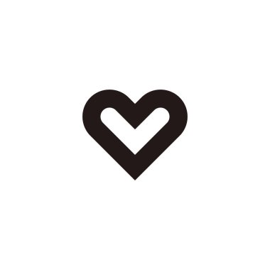 harf L veya V kalp geometrik sembol basit logo vektörü