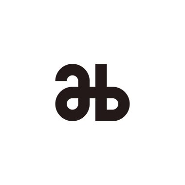 letter ab connect geometric symbol simple logo vector