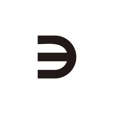 D harfi, 3 numaralı geometrik sembol basit logo vektörü