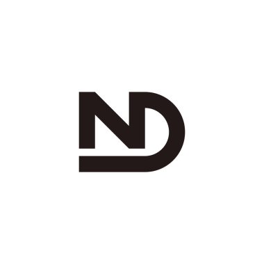 ND harfi dış hat geometrik sembolü basit logo vektörü