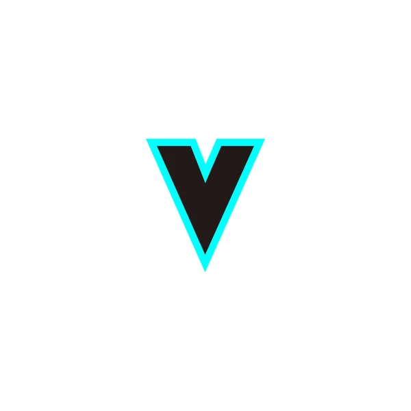Buchstabe Neon Blaues Geometrisches Symbol Einfacher Logo Vektor — Stockvektor