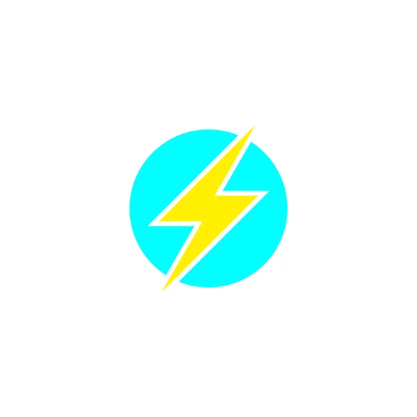 Electric Lightning Circle Geometric Symbol Simple Logo Vector — Stock Vector