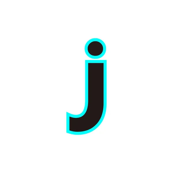 Lettera Blu Simbolo Geometrico Neon Semplice Logo Vettoriale — Vettoriale Stock