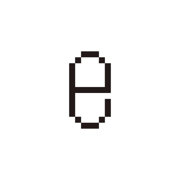 Carta Pixels Símbolo Geométrico Vetor Logotipo Simples — Vetor de Stock