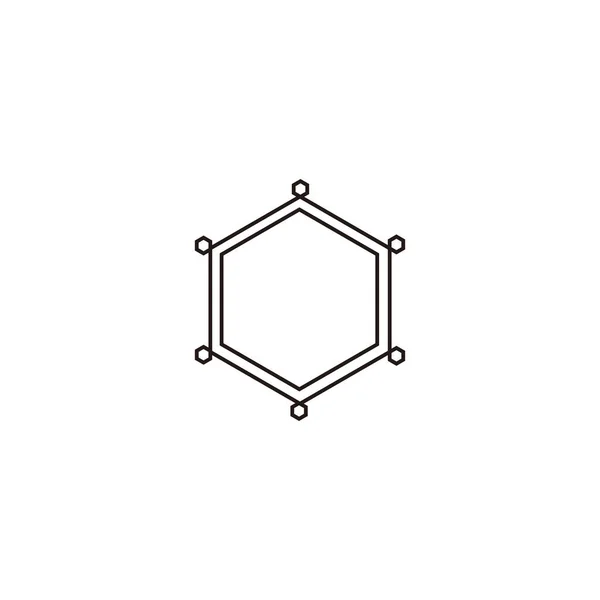 Hexagons Linjer Figur Geometrisk Symbol Enkel Logotyp Vektor — Stock vektor