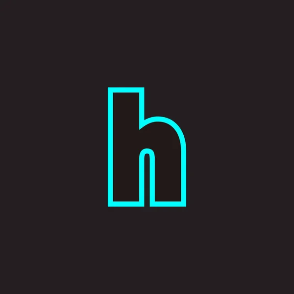 字母H Neon 蓝色几何符号简单标识向量 — 图库矢量图片