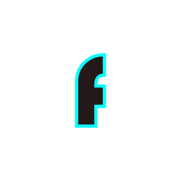 Letter Blauw Neon Geometrisch Symbool Eenvoudige Logo Vector — Stockvector