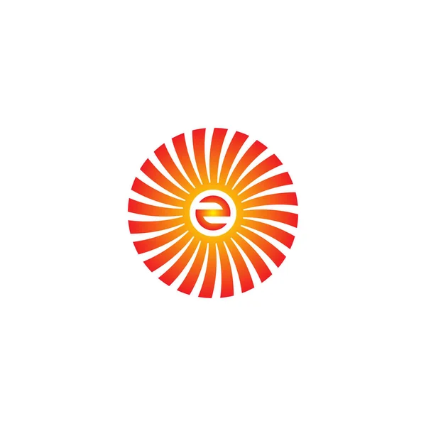 Numer Słońcu Symbol Geometryczny Wstążki Prosty Wektor Logo — Wektor stockowy