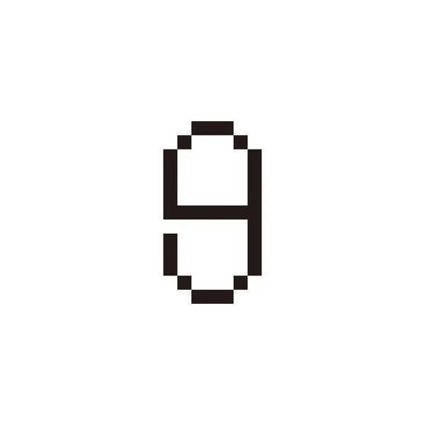 Número Pixels Símbolo Geométrico Vetor Logotipo Simples — Vetor de Stock