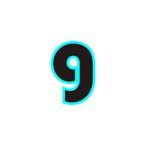 Litera Niebieski Neon Symbol Geometryczny Prosty Wektor Logo — Wektor stockowy