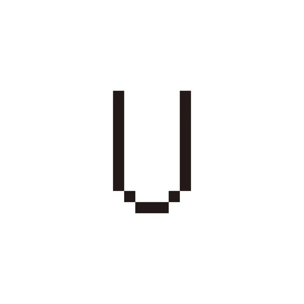 Letra Pixel Símbolo Geométrico Vetor Logotipo Simples — Vetor de Stock