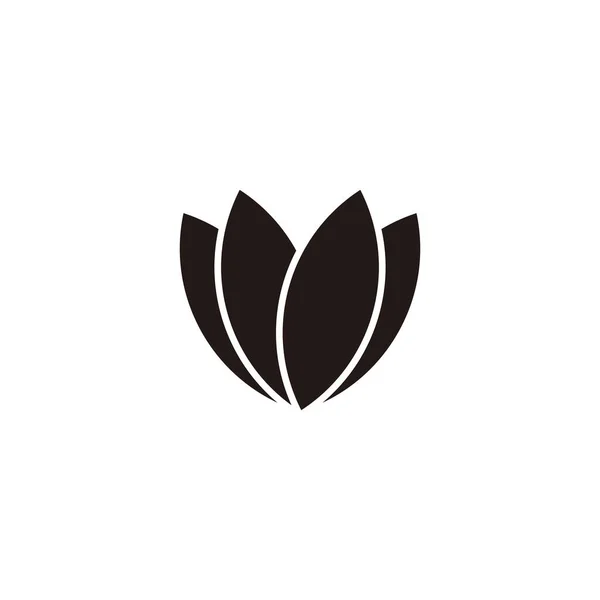 Flor Quatro Folhas Símbolo Geométrico Vetor Logotipo Simples — Vetor de Stock