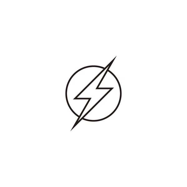 Lightning Cirkel Lijnen Geometrisch Symbool Eenvoudige Logo Vector — Stockvector