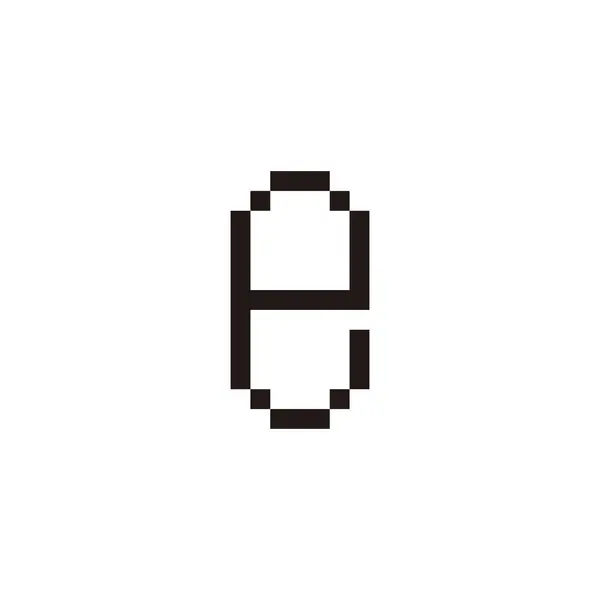 Letter Pixels Geometrisch Symbool Eenvoudige Logo Vector — Stockvector