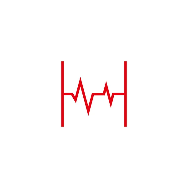 Letter Heartbeat Medical Geometric Symbol Simple Logo Vector — Stock Vector