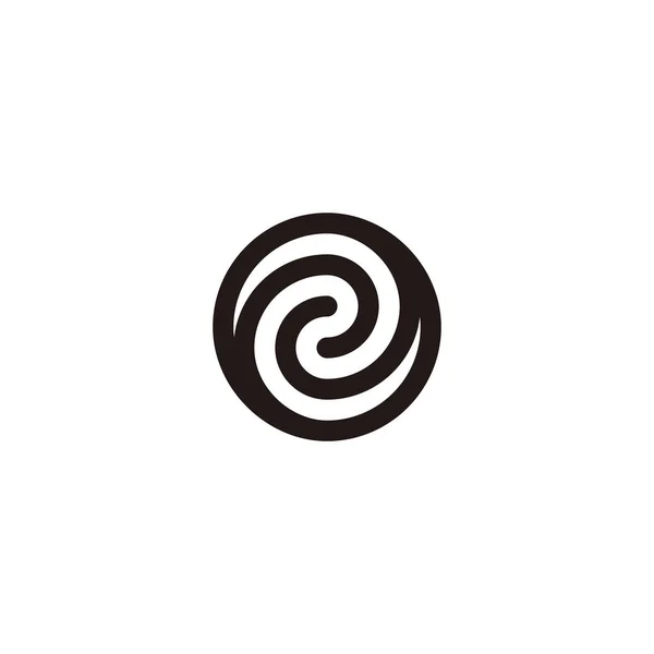 Letra Espiral Circular Símbolo Geométrico Simple Logotipo Vector — Vector de stock